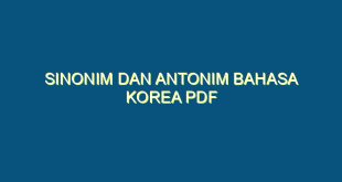 sinonim dan antonim bahasa korea pdf - sinonim dan antonim bahasa korea pdf 263 image